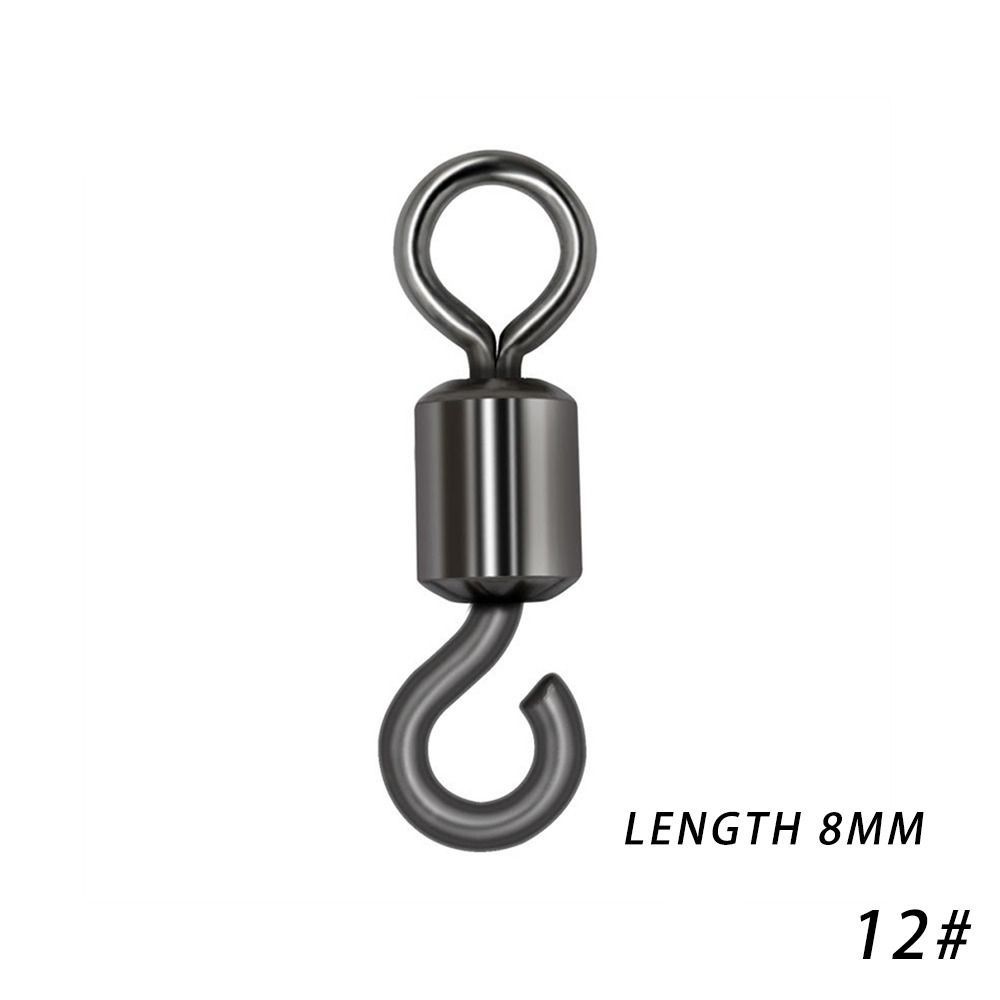 100PCS Copper Fishing Connector Black Rolling Swivels Bearing Barrel  Fishing Tackle Accessories