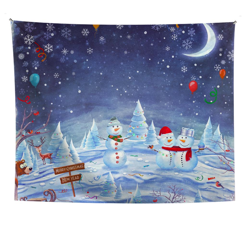 Wohnkultur Frohe Weihnachten Schneeschuh Baum Santa Claus Santa Claus Geschenke Gedruckt Polyester Faser Wand Hängen tapeçaria de natal