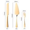 Stainless Steel Cake and Bread Knife with Long Handle Spatula and Fruit Fork for Weddings and Banquets
