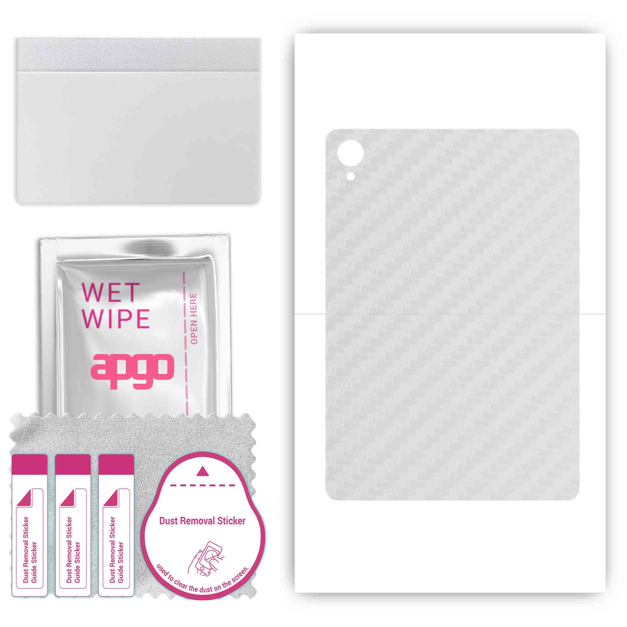 

apgo Protective Skin Sticker for the back compatible with Teclast M40 Air, Wrap Film, Foil, Vinyl - Pattern Transparent Carbon