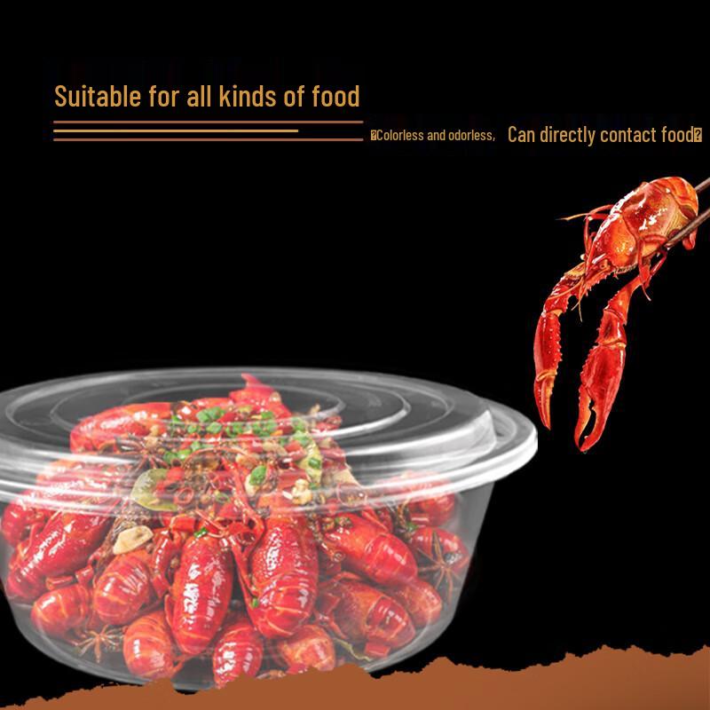 Disposable 1500ml Round Takeaway Meal Box with Lid