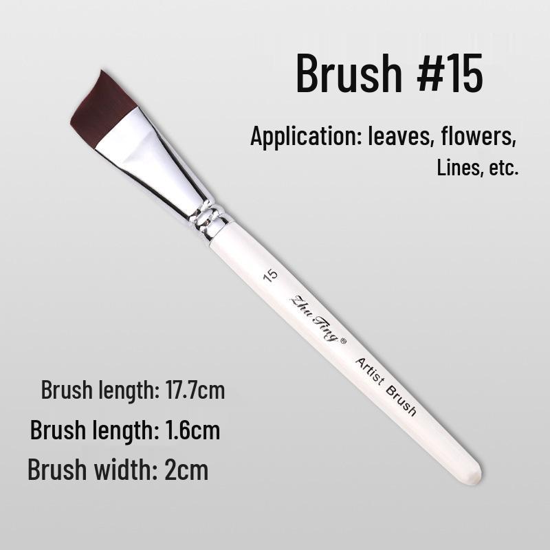 17-Piece Face Painting Brush Set: Hook Line, Embossing, Row, Flat, Oblique, Petal Brushes