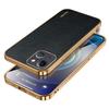 SULADA For iPhone 15 Litchi Texture Electroplating Cover PU Leather+PC+TPU Anti-drop Phone Case