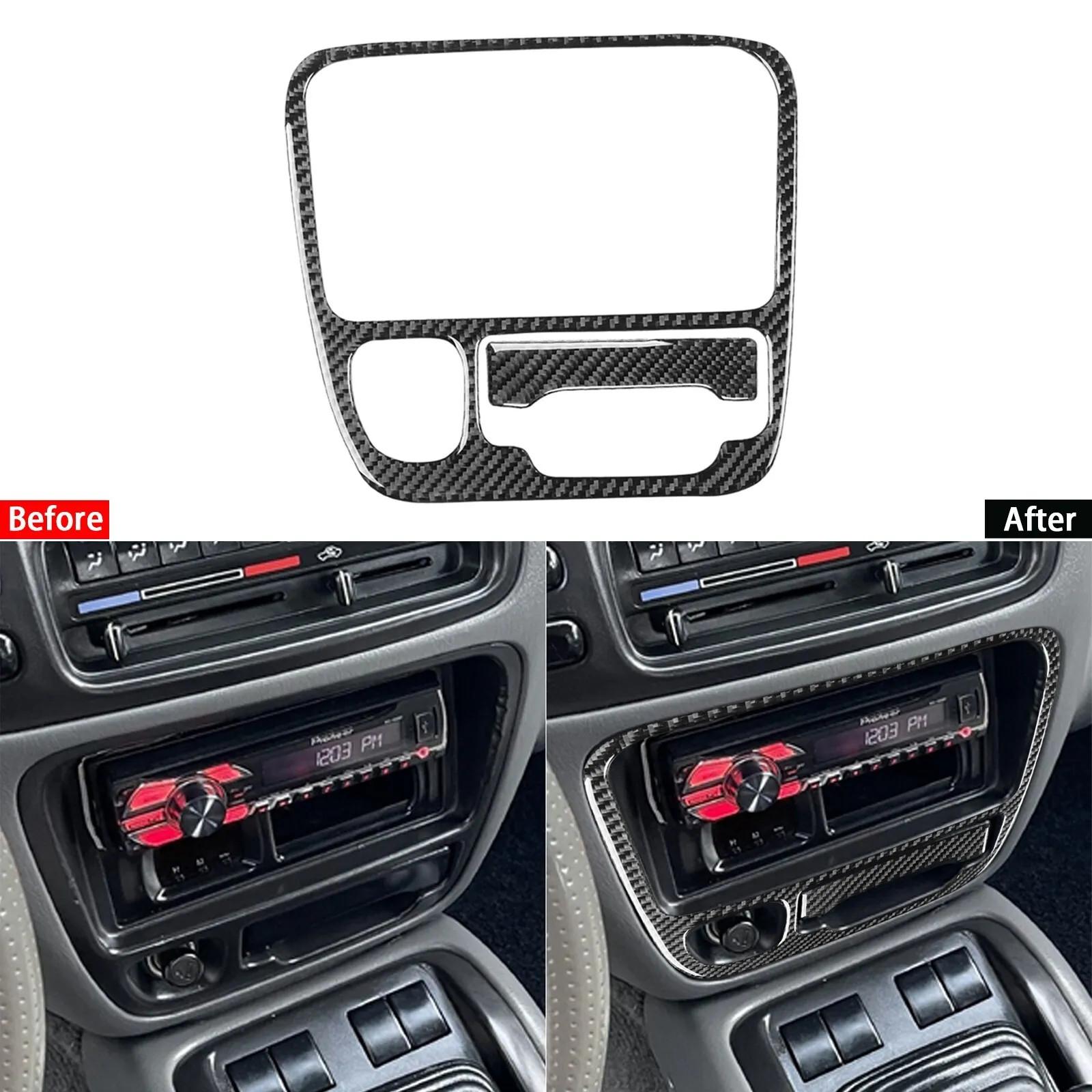 Carbon Fiber Car Multimedia CD Panel Frame Cover Trim For Vitara 99-04 XL-7