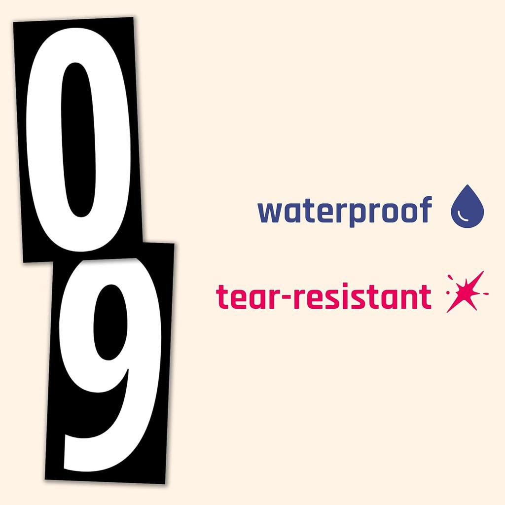 400 Pieces, 3" - Vinyl Number Stickers, Waterproof Stick on Numbers Labels - White Numbers