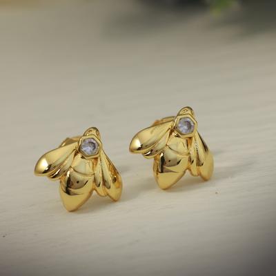New Vintage New Style 925 Sterling Silver 18k Gold Plated Bee Earrings For Women Luxury Fine Wedding Jewelry