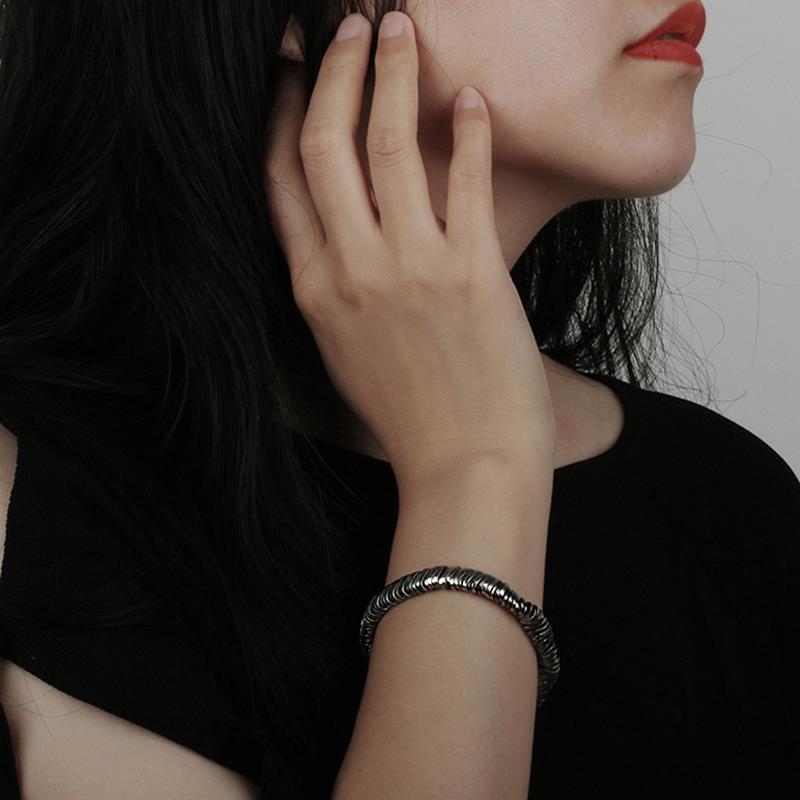 Pánský náramek – Trendy zkreslený vintage hip-hop styl Unisex Tmavý avantgardní design Punková doplňková sada náramků