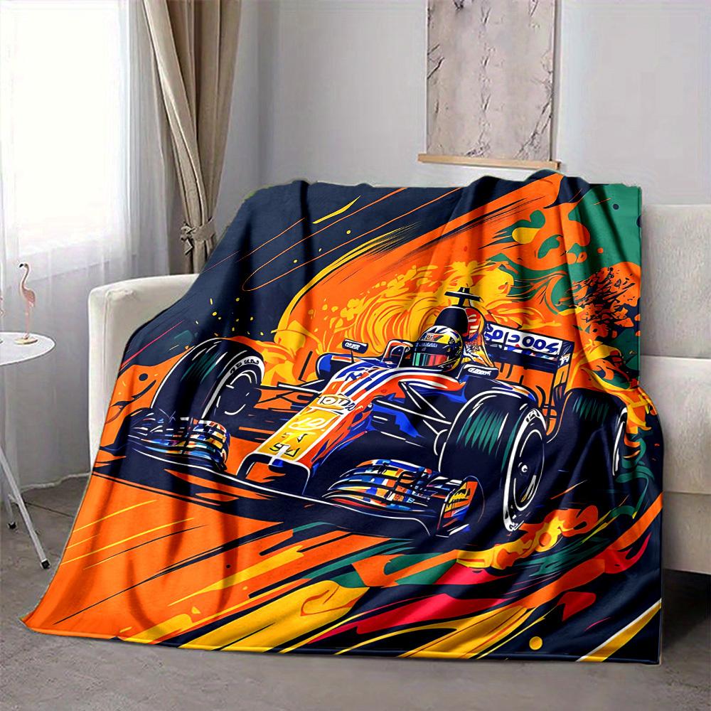1pc Racing Speed Lightweight Flannel Blanket, Comfortable and Warm Blanket, for Office and Camping Sofa Bed, Livingroom163