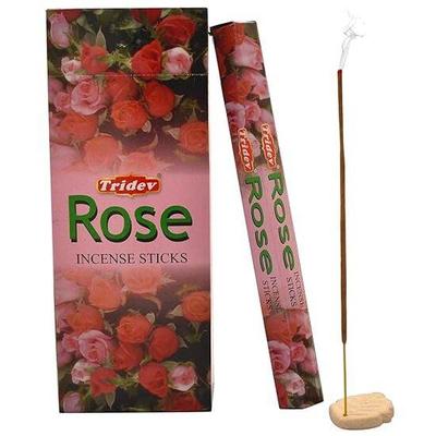 Tridev Røgelsespinde Rose Røgelse | Hexa Serie | Duft | Religiøs | 3 Pakker * 20g til Pooja/Tilbedelse