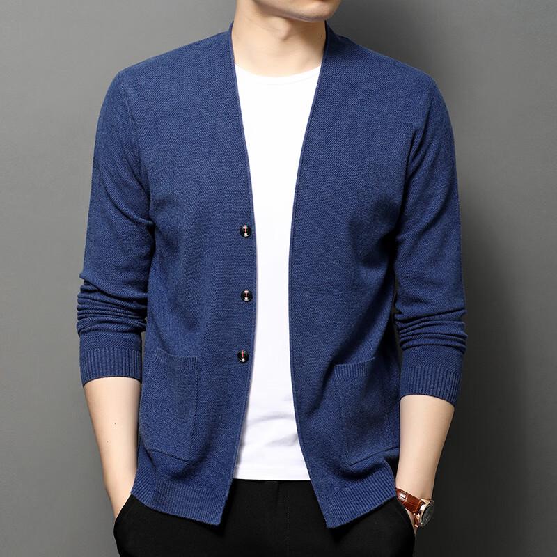 Men's Business Casual Solid V-Neck Knitted Cardigan