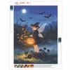 DIY Diamond Painting Kit Halloween Fairy Pumpkin Lantern Night Bat Full Drill Canvas Art Creative Craft Gift for Girls and Adults