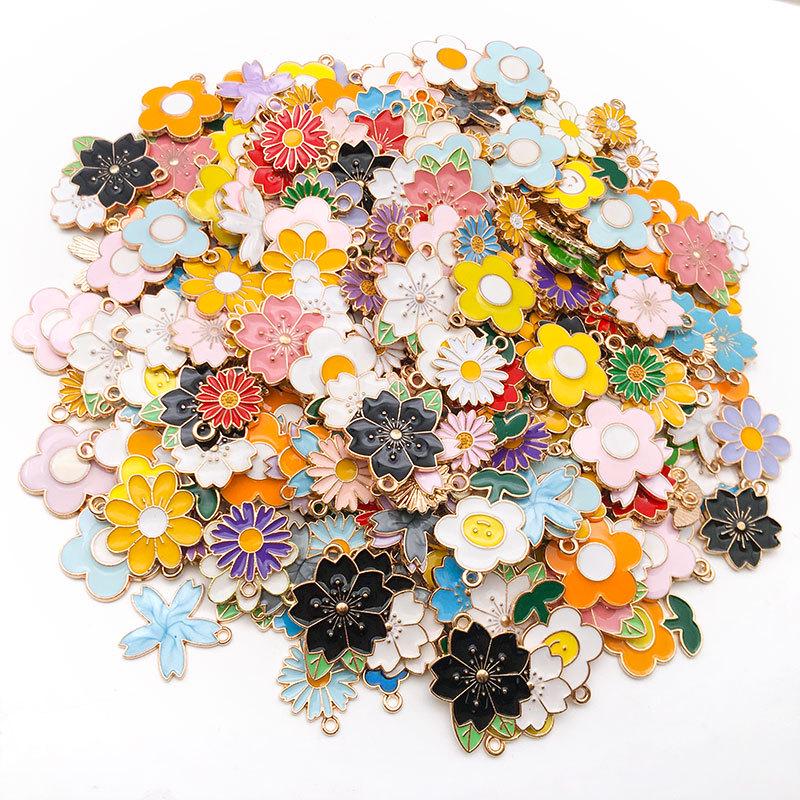Mixed Color Cartoon Enamel Alloy Pendants for DIY Bracelets & Keychains