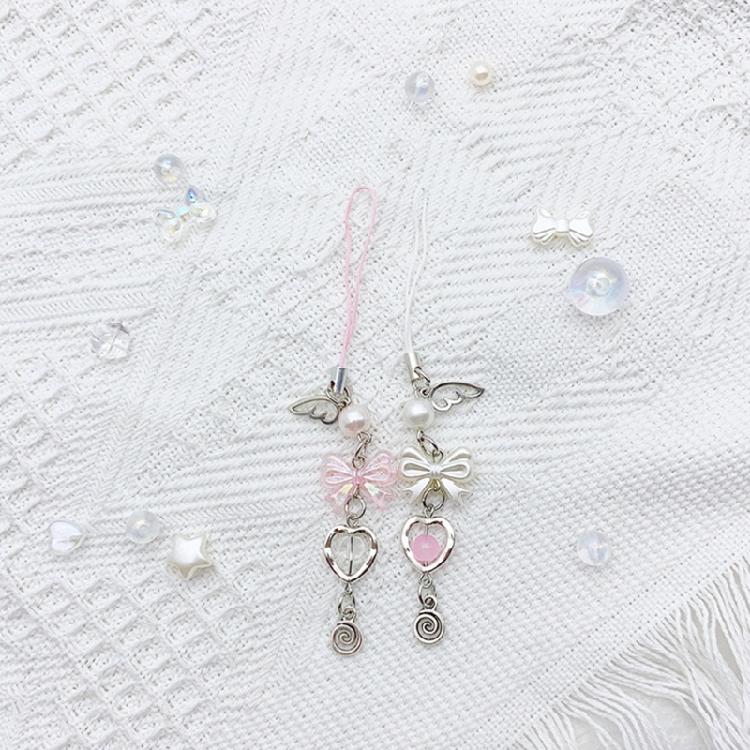 Unique Heart Phone Charm Butterfly Krychain Keyring for Girls Backpack and Bag