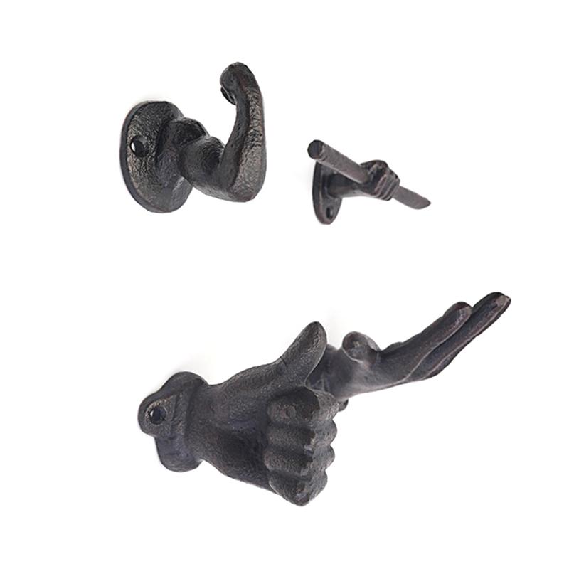Vintage Daumen Handfläche Arm Gusseisen Dekorativer Haken Geeignet zum Aufhängen von Hüten Geschenk Multifunktionale Wanddekoration