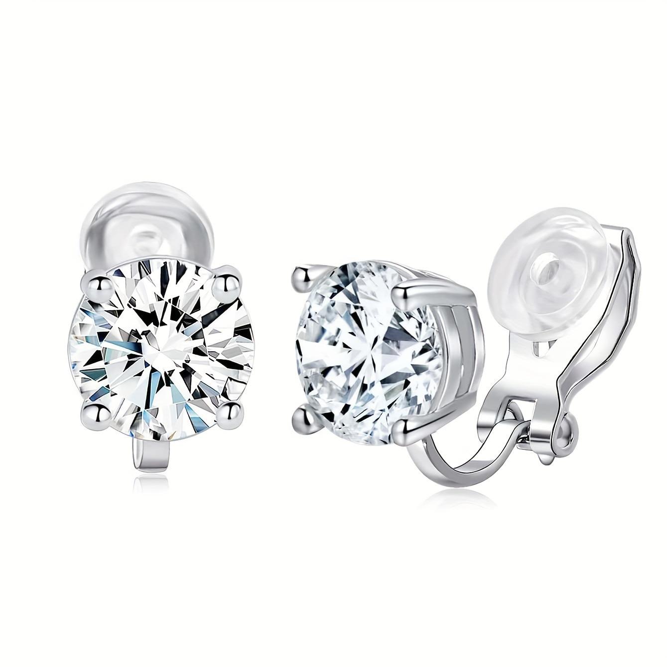 Серьги-клипсы без проколов, безболезненные серьги с цирконами, универсальные модные женские украшения