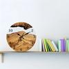 Vintage Wood Grains Quiet Quartzs Wall Clock with Transparent Tempered Glass Battery Operated for Living Room Decors