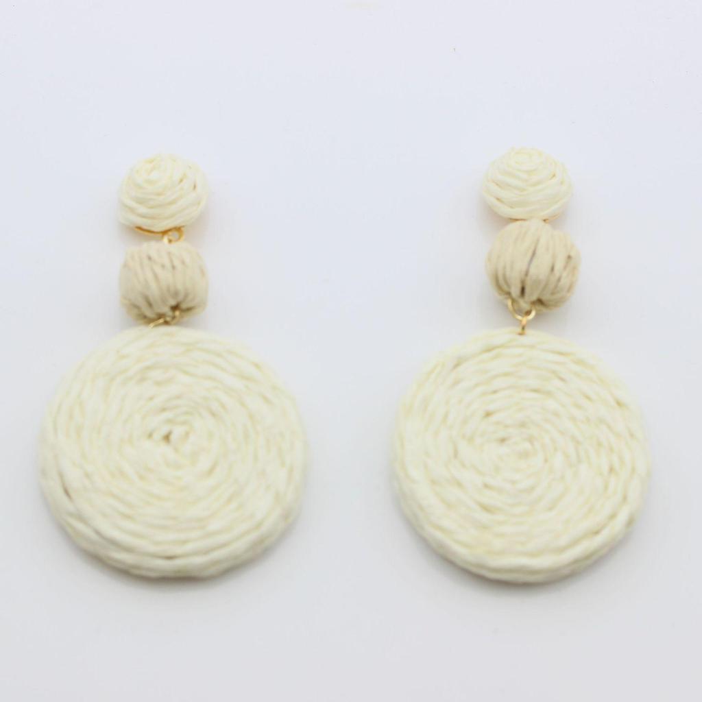 Bohemian Handmade Rattan Earrings - Retro Vacation Style