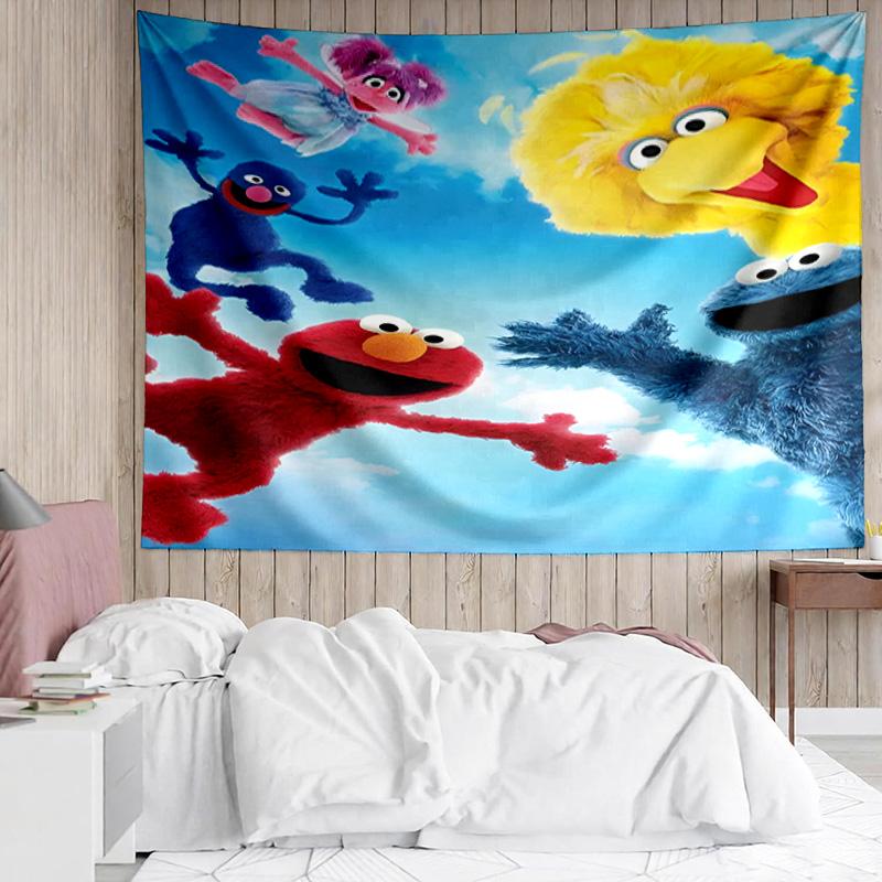 1PC Se-same Characters Tapestry Accessories Playroom Tapestry, for Bedroom,Livingroom, dormitory Room Wall Decor Fan Birthday Gifts