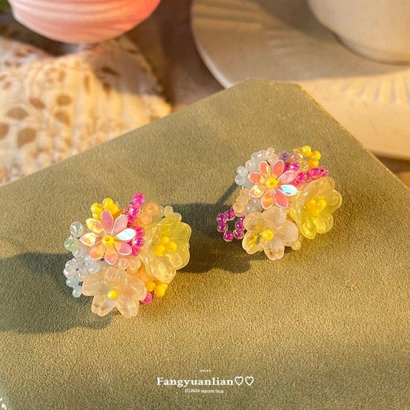 

Сад Моне ~ Серьги-цветы цвета дофамина 2025 Новое поступление Самые продаваемые необычные серьги-гвоздики для женщин Милые серьги Color flower stud earrings