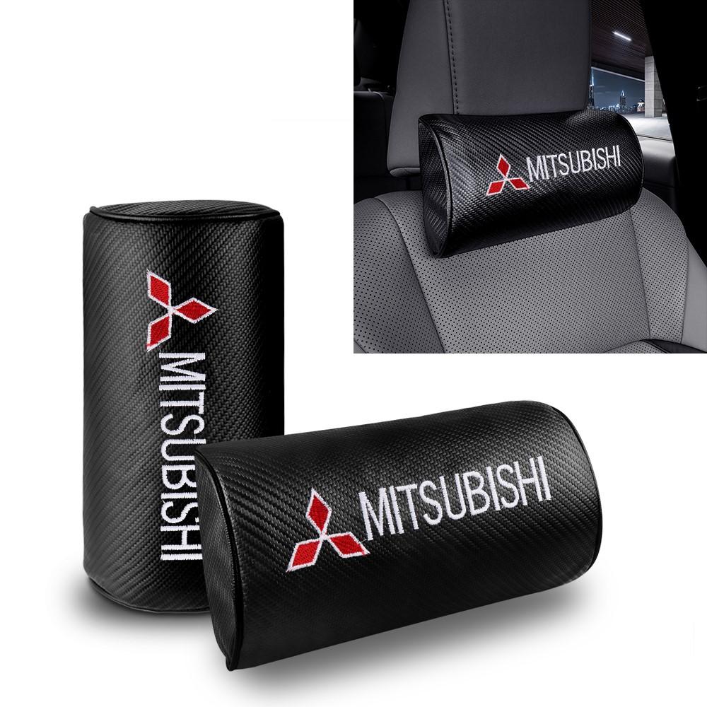 zjdf10 Car Seat Headrest Badge Neck Pillow Support Cushion Auto Accessories For Mitsubishi Ralliart Lancer Outlander Pajero Eclipse ASX