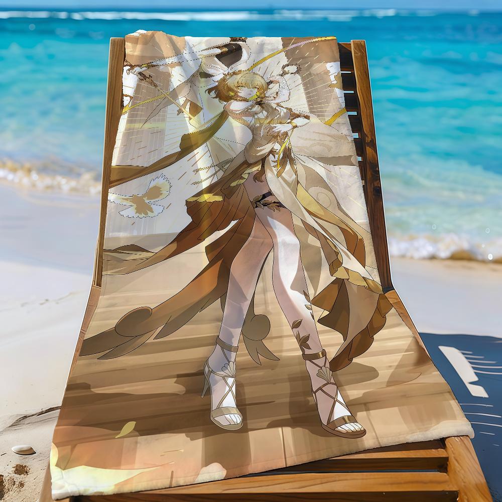 Game Aglaea Honkai Star Rail Towel Sports Quick Dry Travel Camping Gear Sandproof Soft Light Large Beach Towel