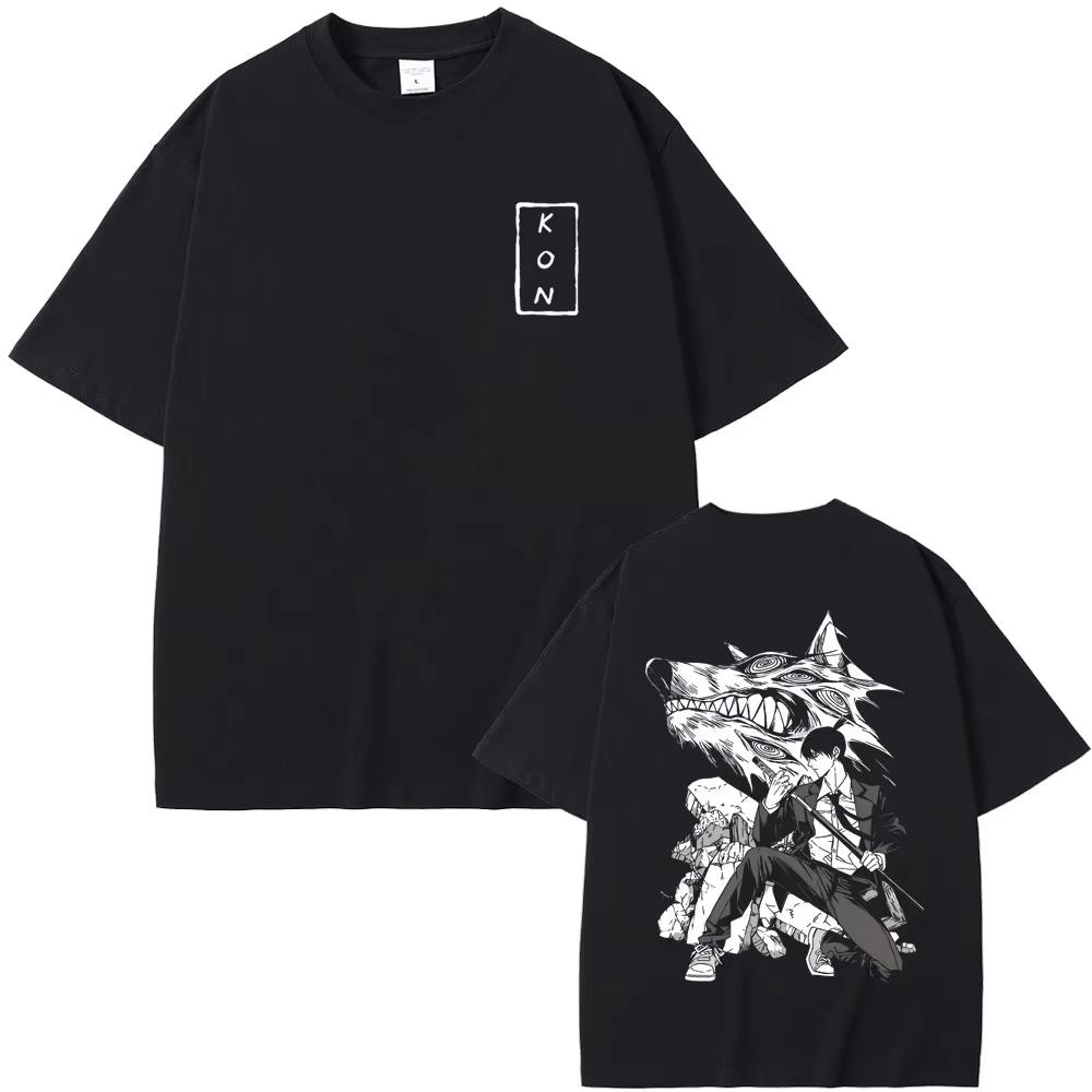 Japanese Anime Chainsaw Unisex Hayakawa Aki Hayakawa Aki Summon Fox Devil Kon Graphic Tshirt Unisex Unisexga Casual pure cotton T Shirts