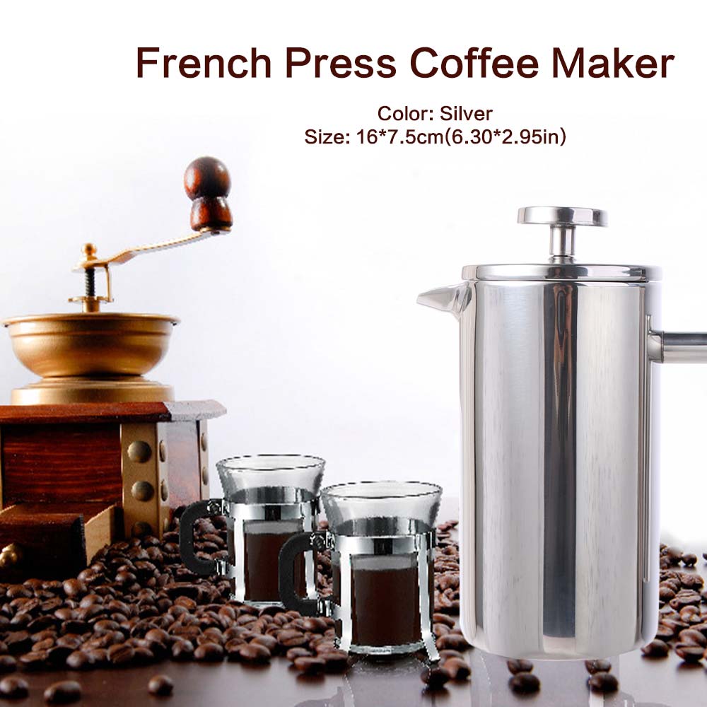 350ml Coffee Maker Pot Double Walled Coffee Press Filter Pot Durable Espresso Coffee Pot Office
