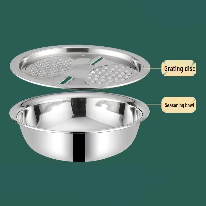 Stainless Steel Multi-functional Rice and Vegetable Washing & Grating Basin Set with Colander (3 Pieces)
