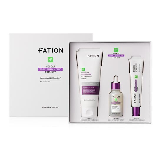 FATION Nosca9 Pore Enhancing Trio Set – Deep Pore Cleansing Foam, Pore Enhancing Serum & Cream Set FATION Nosca9 Pore Enhancing Trio Set
