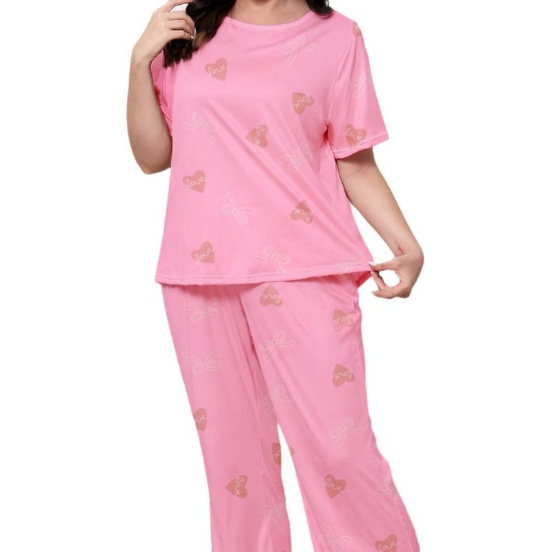 Women's Pajamas Spring Summer Sweet Short-sleeved Trousers Two Sets of Home Wear