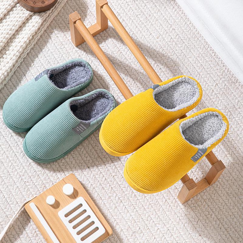 Cotton slippers autumn and winter couple home slippers indoor shoes warm cotton shoes non-slip plush cotton drags