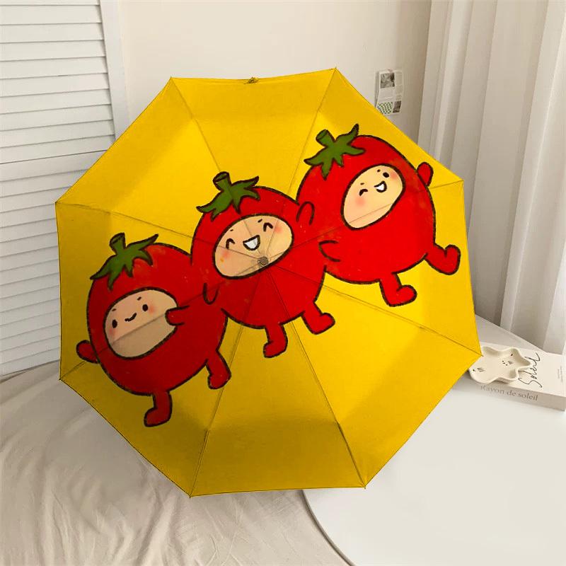 

1PC tomato costume Umbrella-8-Rib Reinforced Portable Folding Travel Suitable for All Seasons Outdoor Daily Use-J354