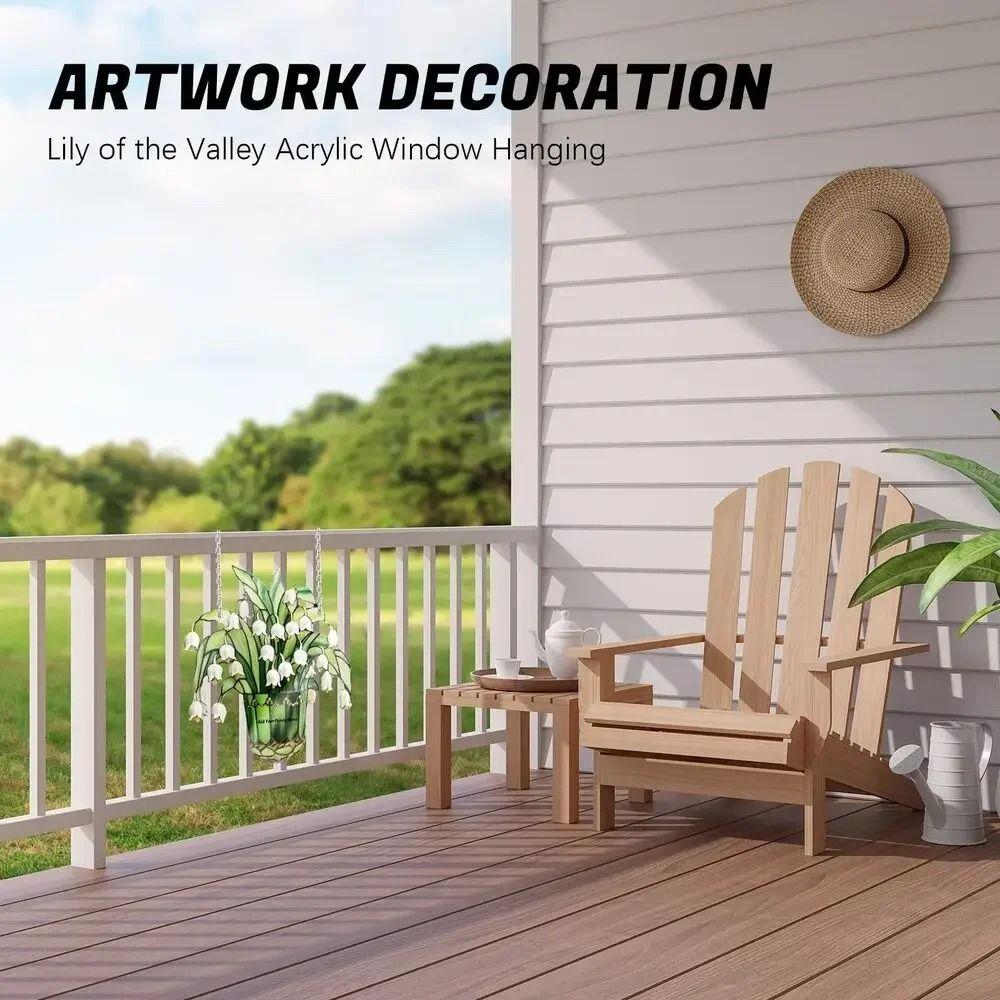 Hanging Flower of Valley Window Catcher Eye-Catching Sun Light Catcher 2D Flower Ornament  Wall