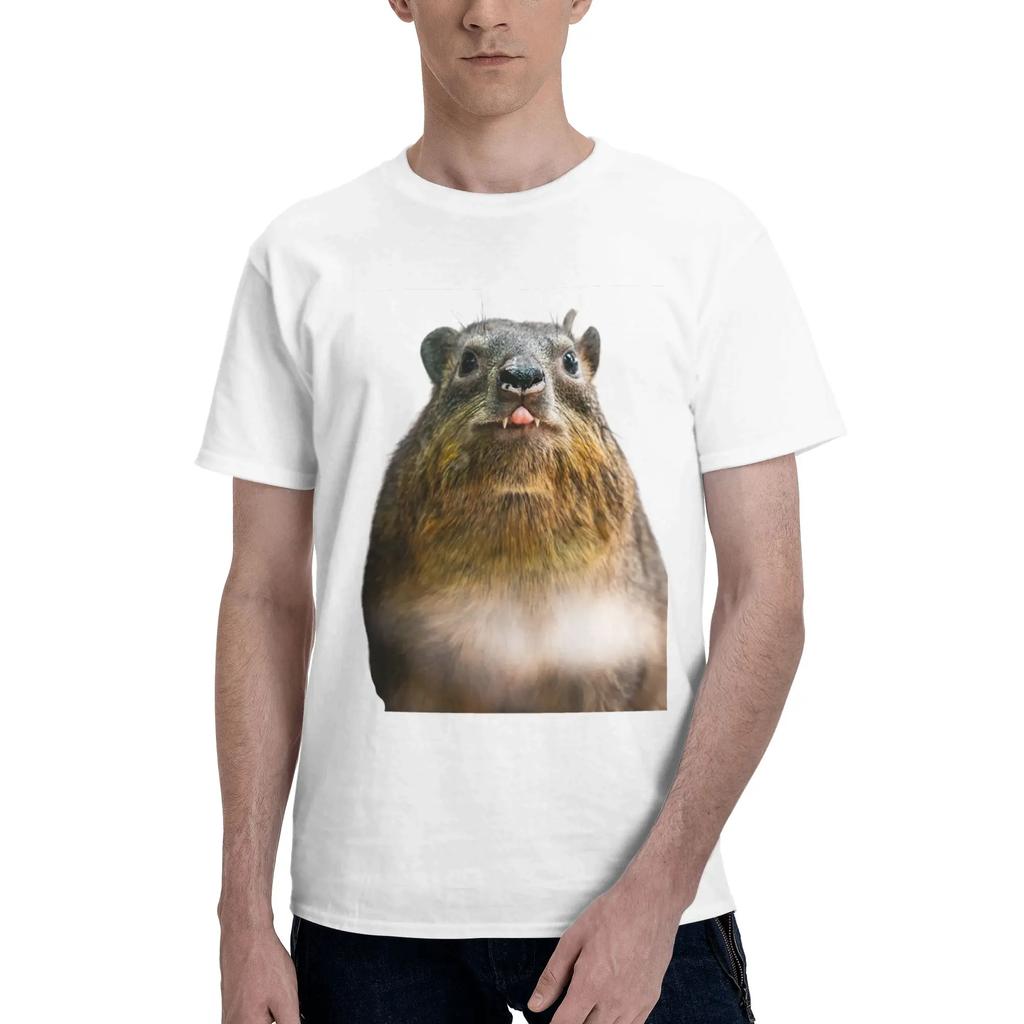 Rock Hyrax Photo Cute Vampire Potato 100 Cotton TShirt Mens Oversized T Shirts Men ONeck Short Sleeve S6XL
