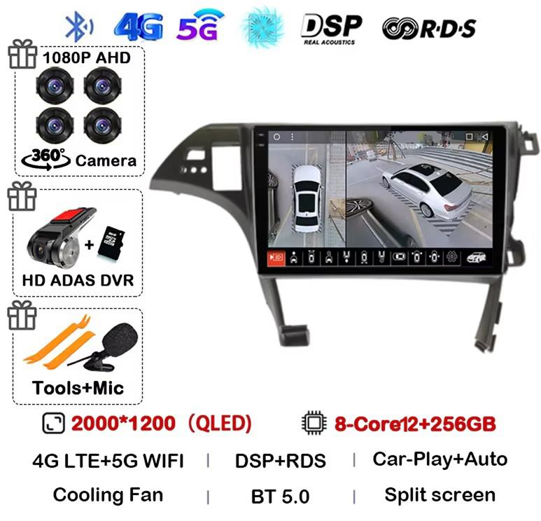 Android 14 Carplay Auto For Toyota Prius XW30 2009 2010 2011 2012 2013 2014 2015 Car Radio GPS Stereo Multimedia Player BT DSP