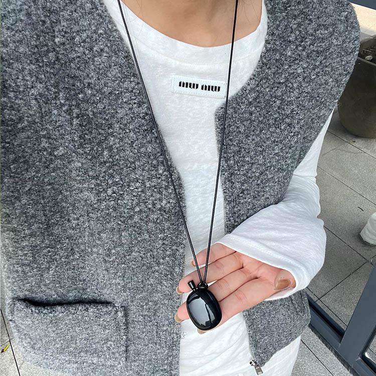 Blogger-Style Water Bottle Pendant Necklace with Safety Buckle - Minimalist Metal Chain for Women