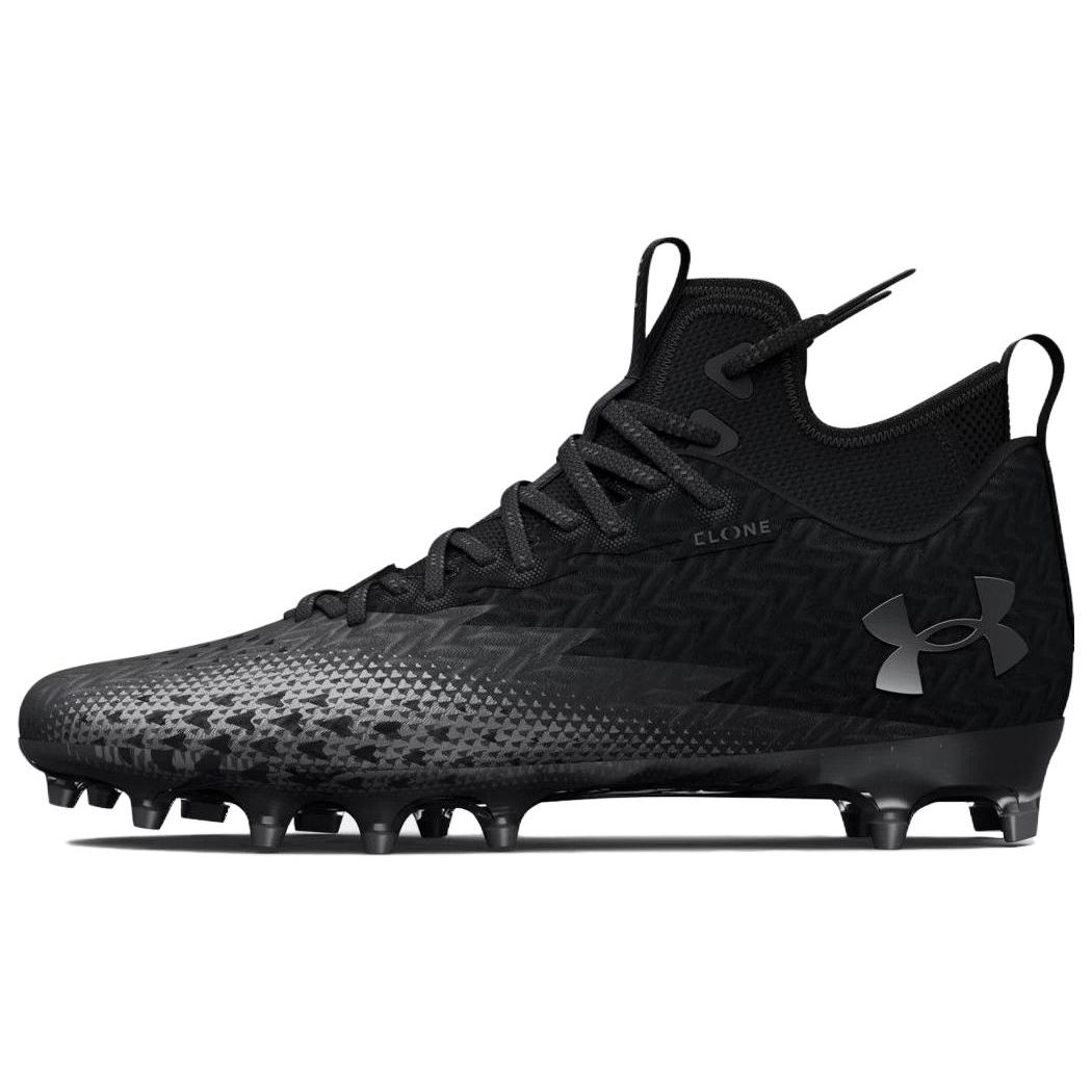 

Under Armour Men s Spotlight Clone 3.0 MC Black Metallic Silver Football Cleats 3026334-001 45
