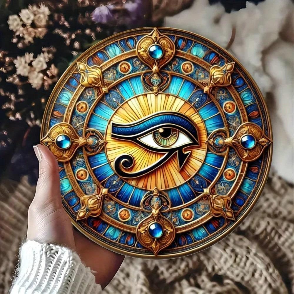 

Eye Of Horus Round Iron Wall Art 7.8 Inch Decorative Home Hanging Religious Gift TYA0470-20x20cm різнокольоровий