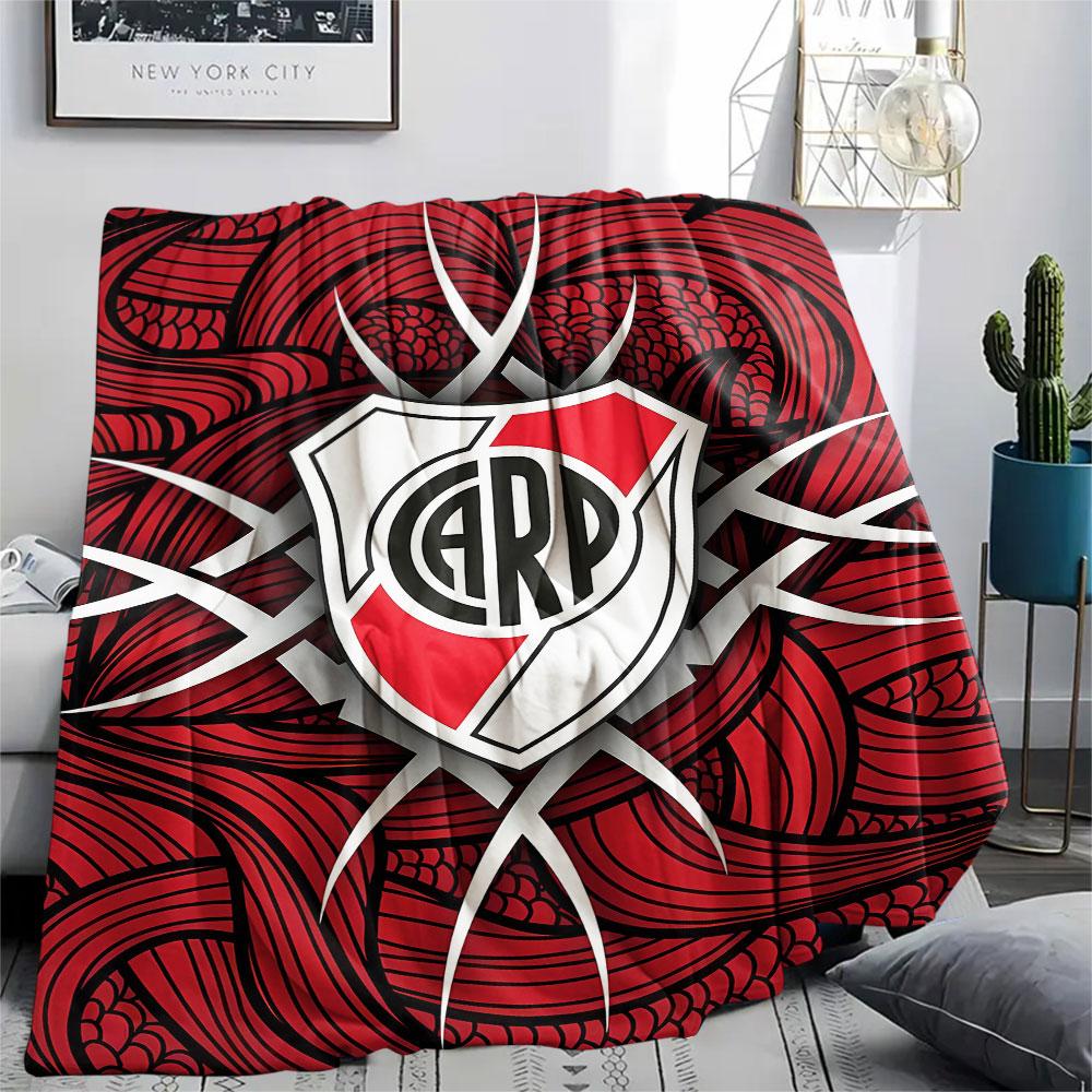 1PC Club Atlético River Plate Patterned Flannel Blanket Suitable For All Seasons for Home Decor Warmth and Comfort Gifts Holiday Present