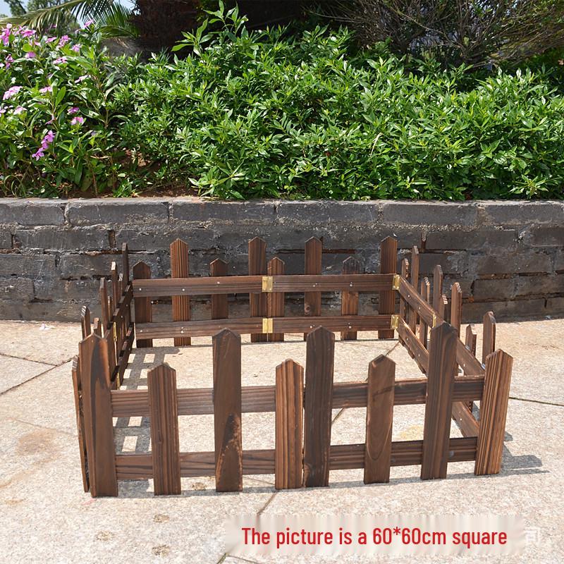Indoor/Outdoor Carbonized Wood Fence: Christmas Tree & Garden Decorative Anti-Corrosion Guardrail