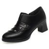 5.5cm Scarpe Eleganti alla Moda a Bocca Profonda in Pelle Morbida Scarpe con Plateau da Donna 2026 Autunno Scarpe con Tacco a Blocco per Ufficio Modello Mamma