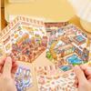 Miniature Scene Sticker Miniature Simulated Cabin Scene Sticker for Scrapbooking Journal Notebook Photo Album Phone Case