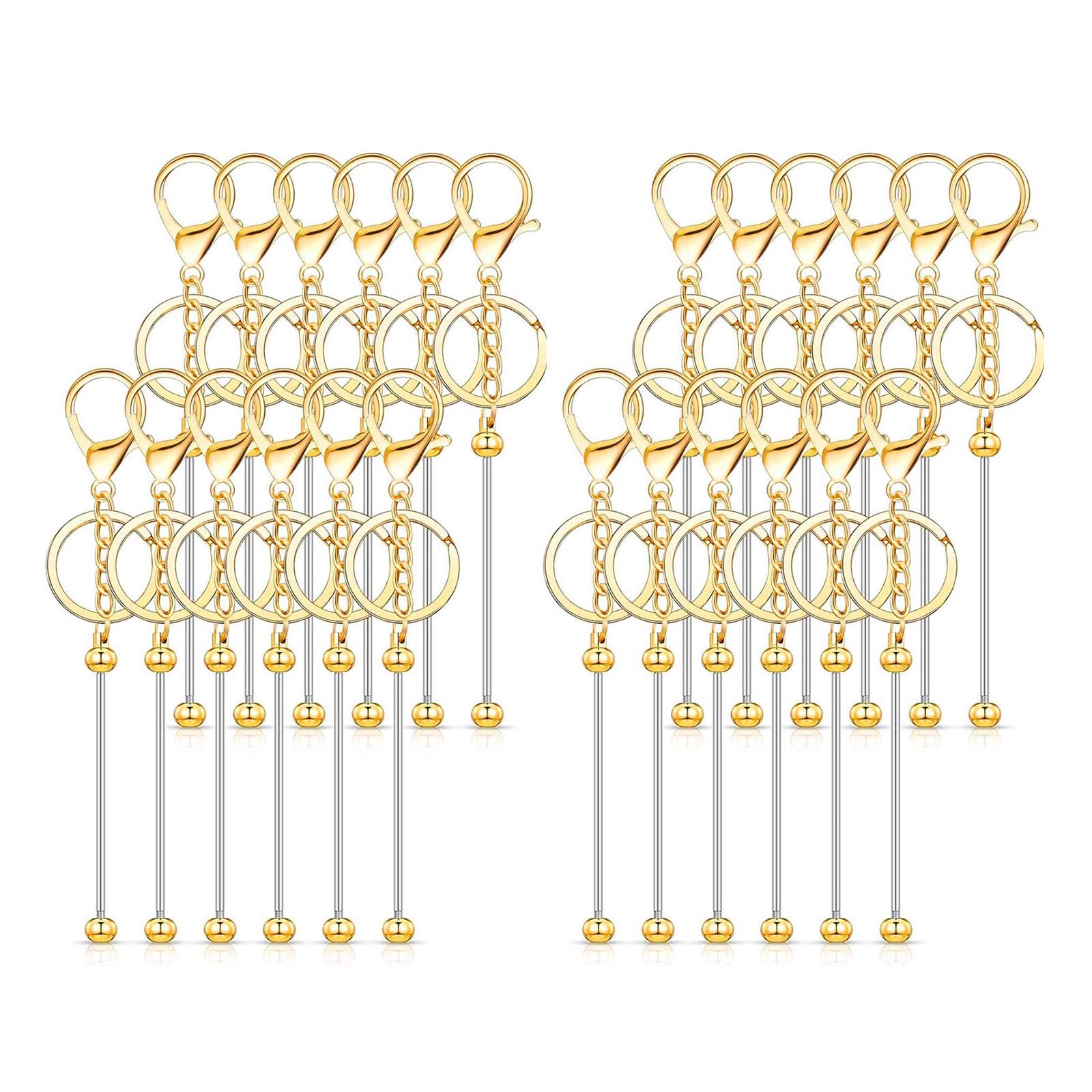 

Портативный 24 шт. бисерный брелок для ключей с подвесками набор прочный сплав пустой бисерный брелок аксессуары для рукоделия ювелирные изделия