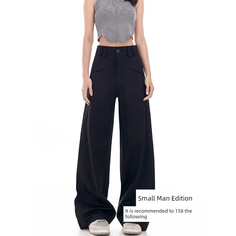 mm Black Autumn Fat Sister Stylish Suit Pants Black, Petite Size 3XL(Suggestion 80-90kg)
