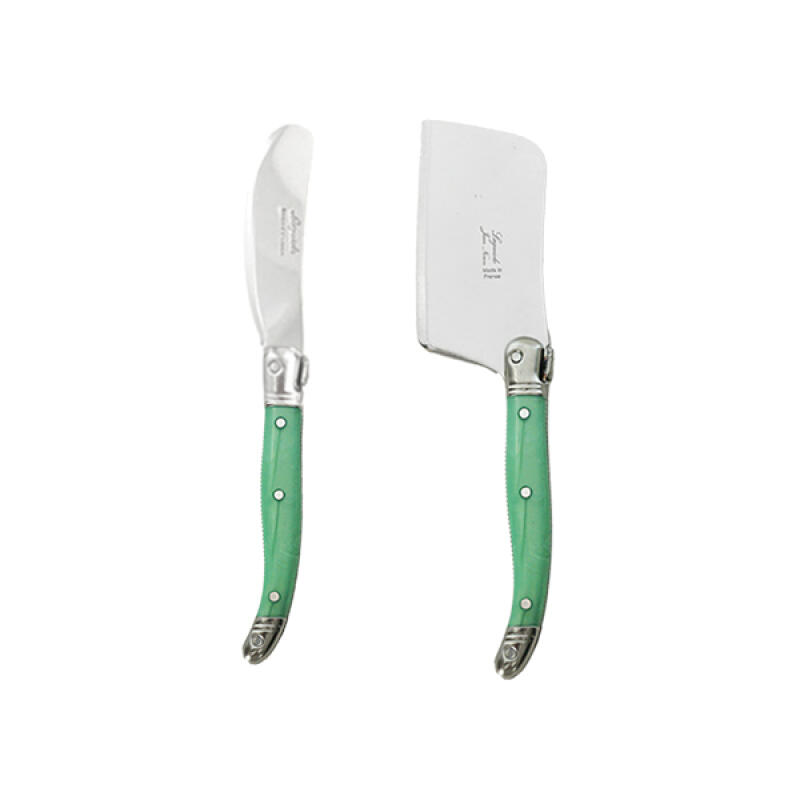 Jangneron LAGUIOLE Green Butter Knife & Cheese Cutter Set