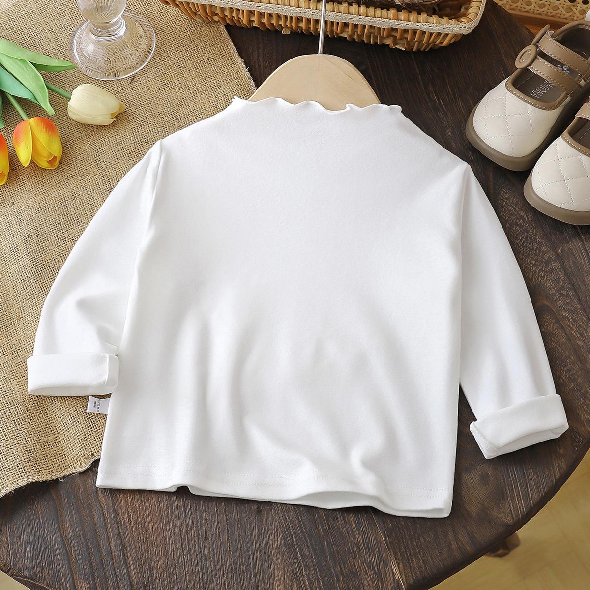 

Теплая базовая кофта с длинным рукавом и кружевом в корейском стиле для девочек 80 cm покинуть белый