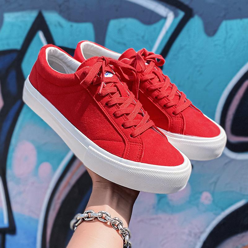 Fashion Men's Shoes Minority Design Turn Fur Wine Casual Sports Skateboard Shoes Autumn Breathable Trend with Fashion Shoes