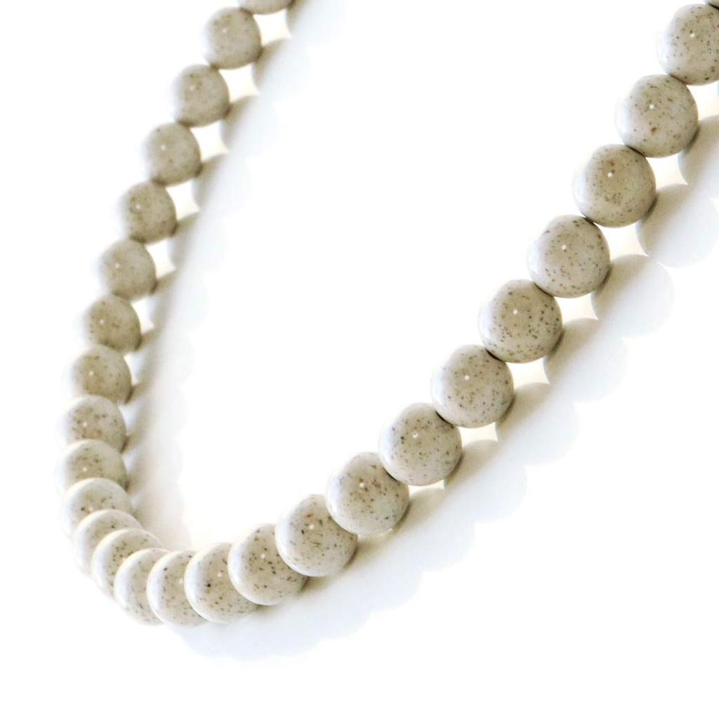 [GOLD STONE] Beitou Stone Necklace, 8mm, Taiwanese, Negative Ion, Radium, 40cm Long