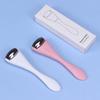 Dual-Head Stainless Steel Roller Eye Cream Stick with Silicone Beauty Massager and Spoon