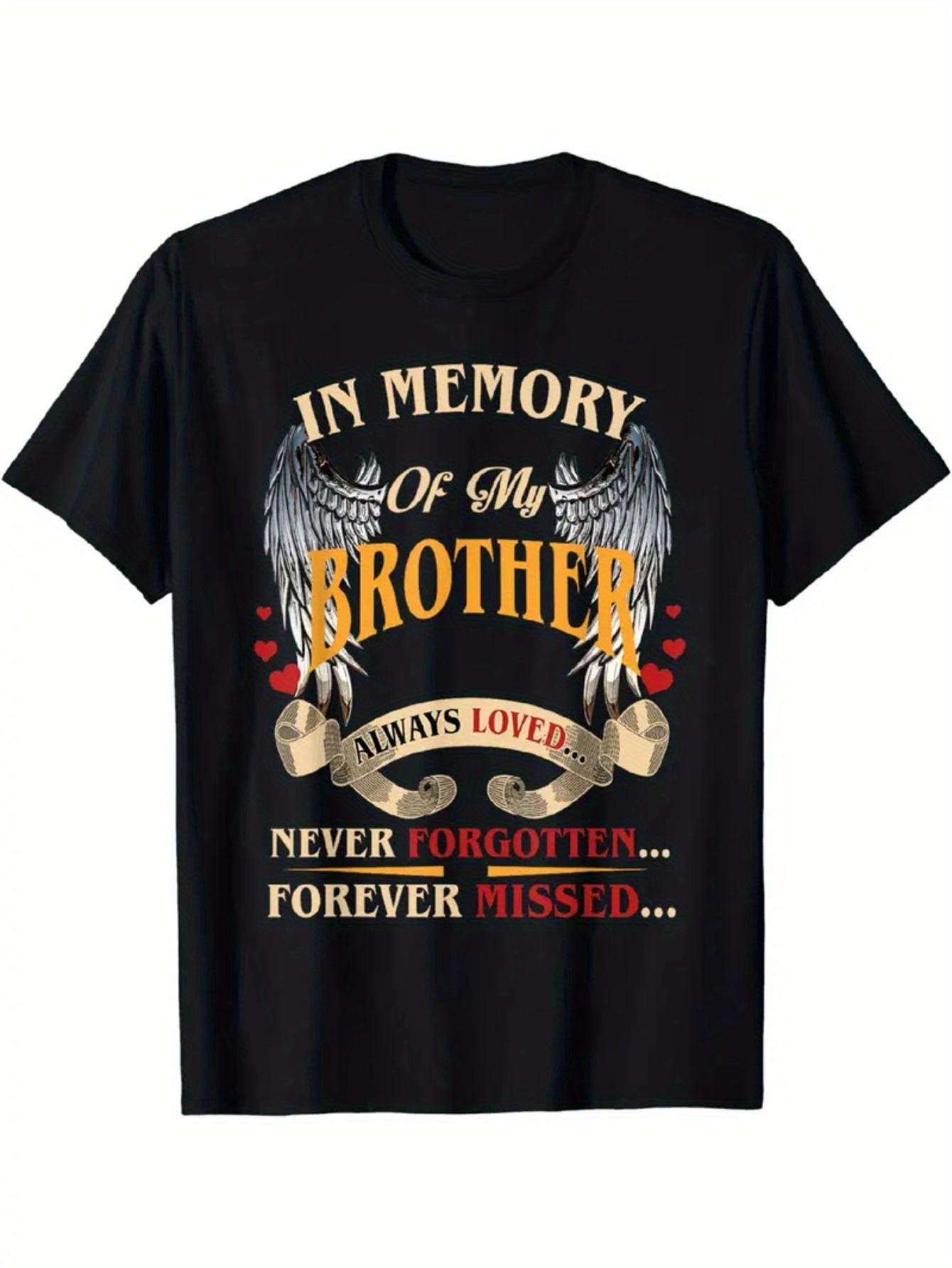 

Memorial Unisex T-Shirt - In Loving Memory of My Brother with Winged Heart Design L